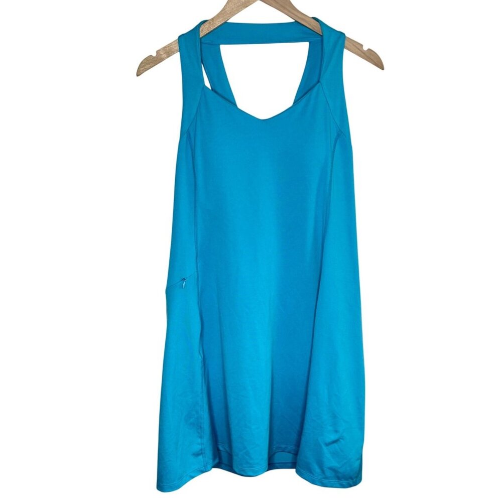 Title nine blue fit and flare work out dress built in bra size medium